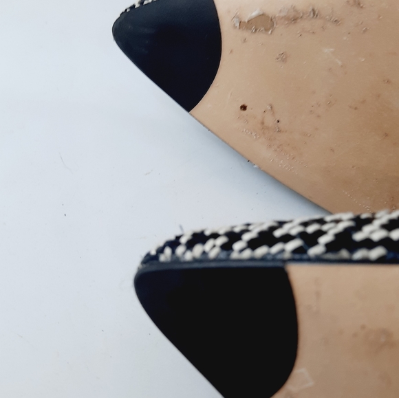 L.K. Bennett London Ladies Black White  Leather Shoe Size 8.5 Made in Spain - Picture 12 of 16